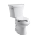 Kohler 3947-T-0 Wellworth Two-Piece Round-Front 1.28 Gpf Toilet With Class Five Flush Technology Left-Hand Trip Lever And Tank Cover Locks 3