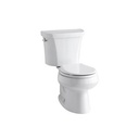 Kohler 3987-0 Wellworth Two-Piece Round-Front Dual-Flush Toilet With Class Five Flush Technology And Left-Hand Trip Lever 1