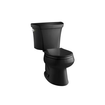 Kohler 3987-7 Wellworth Two-Piece Round-Front Dual-Flush Toilet With Class Five Flush Technology And Left-Hand Trip Lever 1