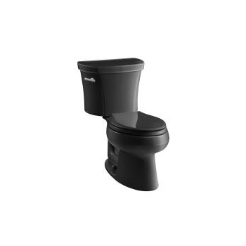 Kohler 3948-U-7 Wellworth Two-Piece Elongated 1.28 Gpf Toilet With Class Five Flush Technology Left-Hand Trip Lever And Insuliner Tank Liner 1