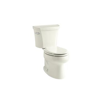 Kohler 3998-T-96 Wellworth Two-Piece Elongated 1.28 Gpf Toilet With Class Five Flush Technology Left-Hand Trip Lever And Tank Cover Locks 1
