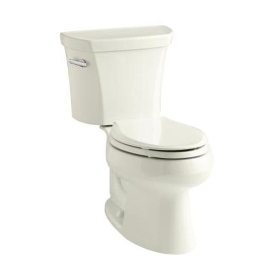 Kohler 3998-T-96 Wellworth Two-Piece Elongated 1.28 Gpf Toilet With Class Five Flush Technology Left-Hand Trip Lever And Tank Cover Locks 3