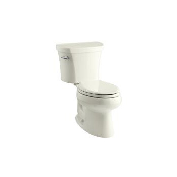 Kohler 3948-96 Wellworth Two-Piece Elongated 1.28 Gpf Toilet With Class Five Flush Technology And Left-Hand Trip Lever 1