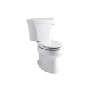 Kohler 3998-RA-0 Wellworth Two-Piece Elongated 1.28 Gpf Toilet With Class Five Flush Technology And Right-Hand Trip Lever 1