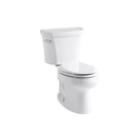 Kohler 3998-UT-0 Wellworth Two-Piece Elongated 1.28 Gpf Toilet With Class Five Flush Technology Left-Hand Trip Lever Insuliner Tank Liner And Tank Cover Locks 1