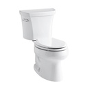 Kohler 3998-UT-0 Wellworth Two-Piece Elongated 1.28 Gpf Toilet With Class Five Flush Technology Left-Hand Trip Lever Insuliner Tank Liner And Tank Cover Locks 3