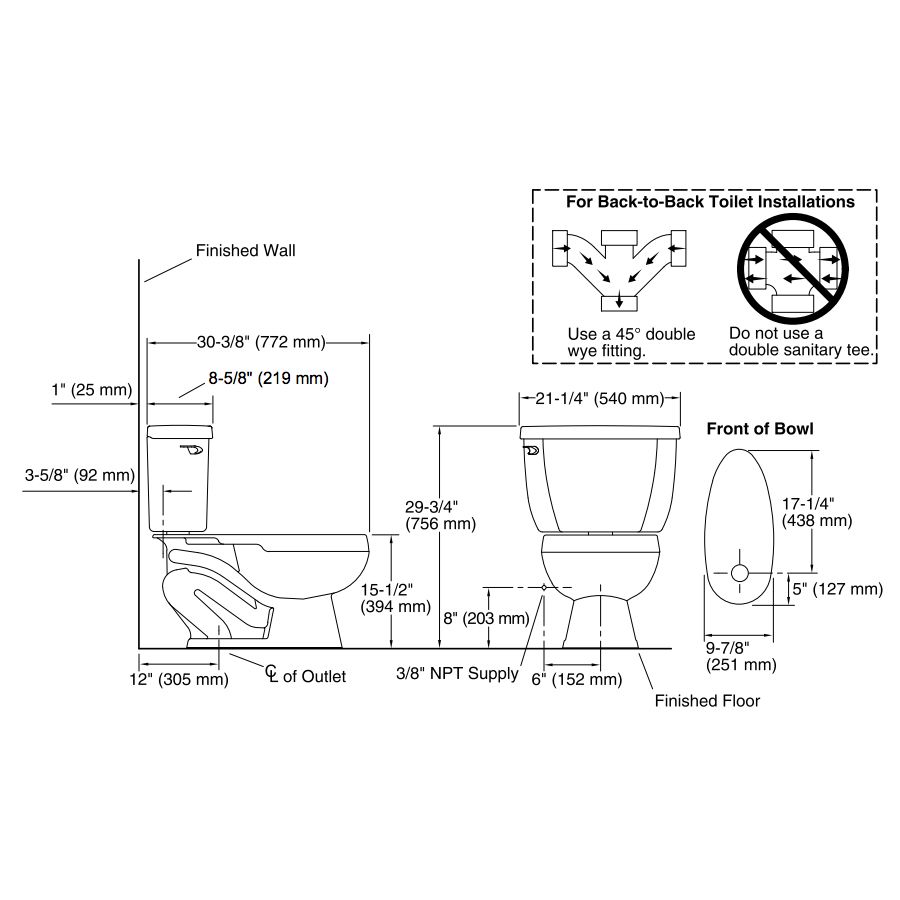 Kohler 3531-T-96 Wellworth Classic Pressure Lite Elongated 1.0 Gpf Toilet With Tank Cover Locks And Left-Hand Trip Lever Less Seat 2