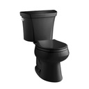 Kohler 3987-7 Wellworth Two-Piece Round-Front Dual-Flush Toilet With Class Five Flush Technology And Left-Hand Trip Lever 3