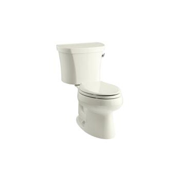 Kohler 3948-RZ-96 Wellworth Two-Piece Elongated 1.28 Gpf Toilet With Class Five Flush Technology Right-Hand Trip Lever Insuliner Tank Liner And Tank Cover Locks 1