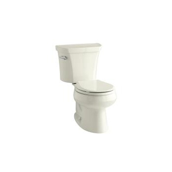 Kohler 3997-U-96 Wellworth Two-Piece Round-Front 1.28 Gpf Toilet With Class Five Flush Technology Left-Hand Trip Lever And Insuliner Tank Liner 1