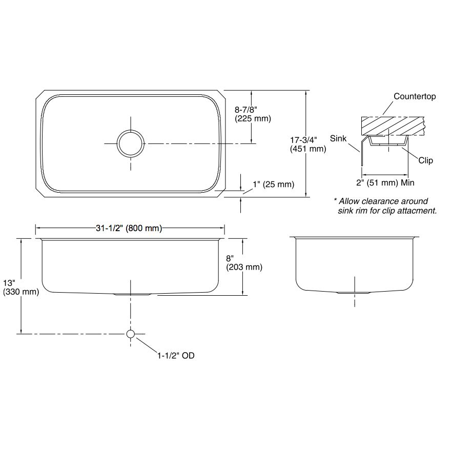 Kohler K3183 Undertone 31 x 17 Extra Large Undermount Single Kitchen Sink 2