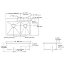 Kohler K3839 Vault 33 x 22 Smart Divide Double Kitchen Sink 4 Faucet Holes 2