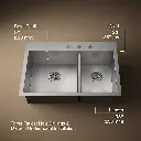 Kohler K3823 Vault 33 x 22 Double Kitchen Sink 4 Faucet Holes 1