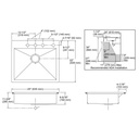 Kohler K3894 Vault 25 x 22 Single Kitchen Sink 4 Faucet Holes 2