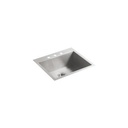 Kohler K3822 Vault 25 x 22 Medium Single Kitchen Sink 3 Faucet Holes 1