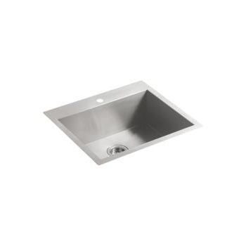 Kohler K3822 Vault 25 x 22 Medium Single Kitchen Sink Single Faucet Hole 1