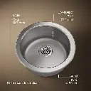 Kohler K3341 Undertone Lyric 18 Diameter Single Circular Bowl Kitchen Sink 1