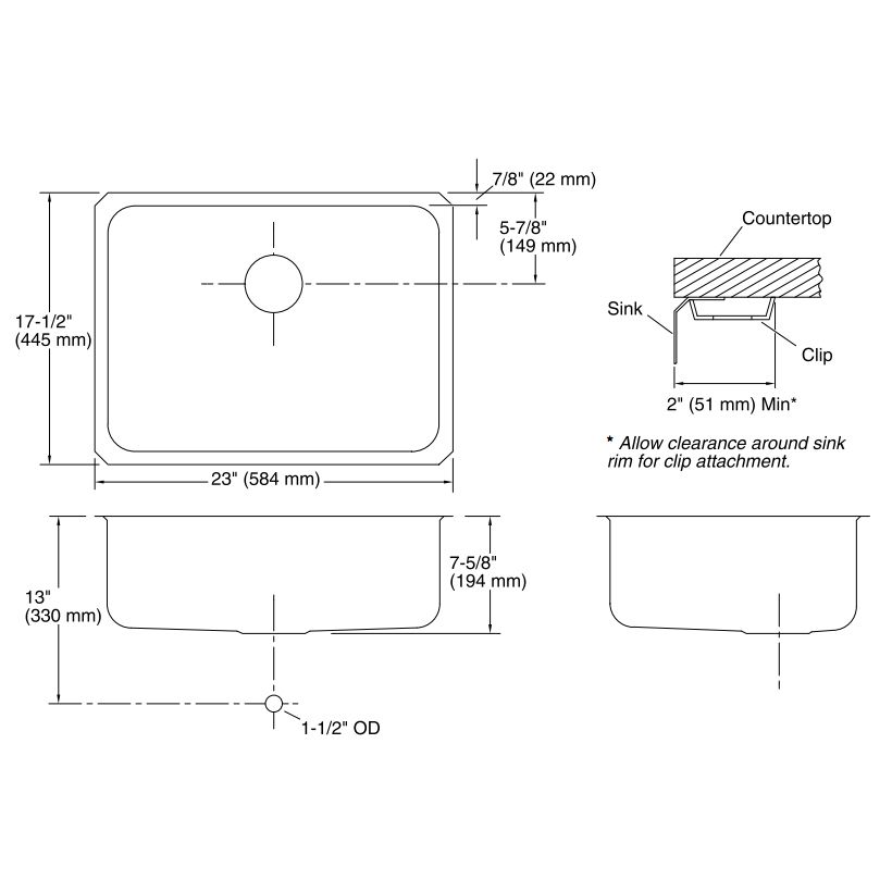 Kohler K3332 Undertone 23 x 17 Extra Large Undermount Single Kitchen Sink 2