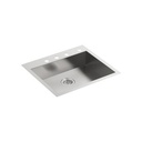 Kohler K3894 Vault 25 x 22 Single Kitchen Sink 4 Faucet Holes 1