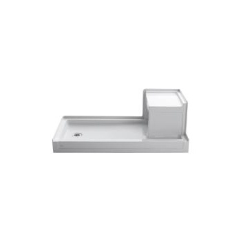 Kohler 1977-0 Tresham 60 X 32 Receptor With Integral Seat And Left-Hand Drain 1