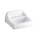 Kohler 2005-R-0 Kingston 21-1/4 X 18-1/8 Wall-Mount/Concealed Arm Carrier Bathroom Sink With 4 Centerset Faucet Holes And Right-Hand Soap Dispenser Hole 3