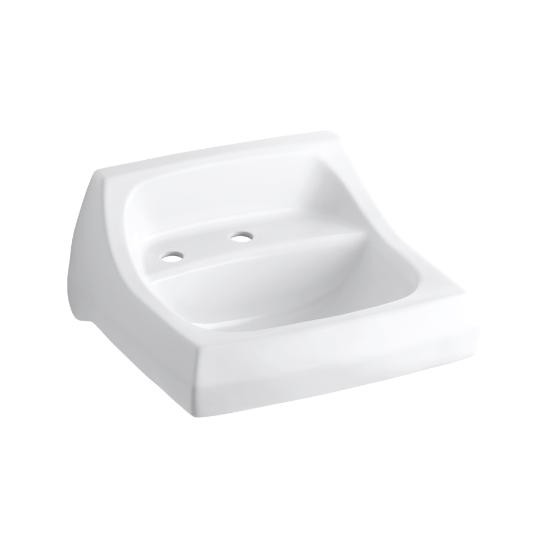 Kohler 2007-L-0 Kingston 21-1/4 X 18-1/8 Wall-Mount/Concealed Arm Carrier Bathroom Sink With Single Faucet Hole And Left-Hand Soap Dispenser Hole 3