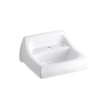 Kohler 2007-R-0 Kingston 21-1/4 X 18-1/8 Wall-Mount/Concealed Arm Carrier Bathroom Sink With Single Faucet Hole And Right-Hand Soap Dispenser Hole 1