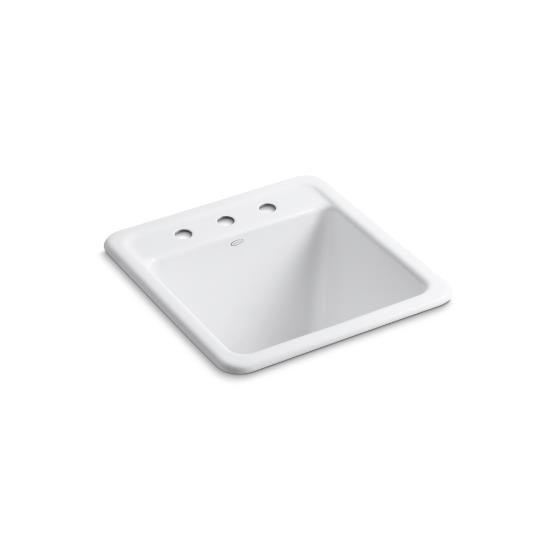 Kohler 19022-3-0 Park Falls Top-/Under-Mount Utility Sink With 3 Faucet Holes 1