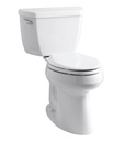 Kohler 3713-0 Highline Classic Comfort Height Two-Piece Elongated 1.28 Gpf Toilet With Class Five Flush Technology And Left-Hand Trip Lever 1