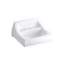 Kohler 2006-0 Kingston 21-1/4 X 18-1/8 Wall-Mount/Concealed Arm Carrier Bathroom Sink With Widespread Faucet Holes 1