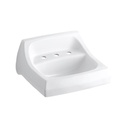 Kohler 2006-0 Kingston 21-1/4 X 18-1/8 Wall-Mount/Concealed Arm Carrier Bathroom Sink With Widespread Faucet Holes 3