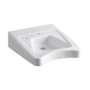 Kohler 12638-L-0 Morningside 20 X 27 Wall-Mount/Concealed Arm Carrier Wheelchair Bathroom Sink With Single Faucet Hole And Left-Hand Soap Dispenser Hole 1