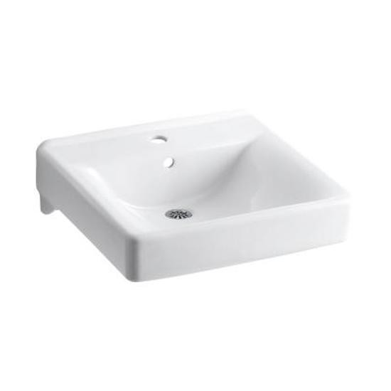 Kohler 2084-0 Soho 20 X 18 Wall-Mount/Concealed Arm Carrier Bathroom Sink With Single Faucet Hole 1
