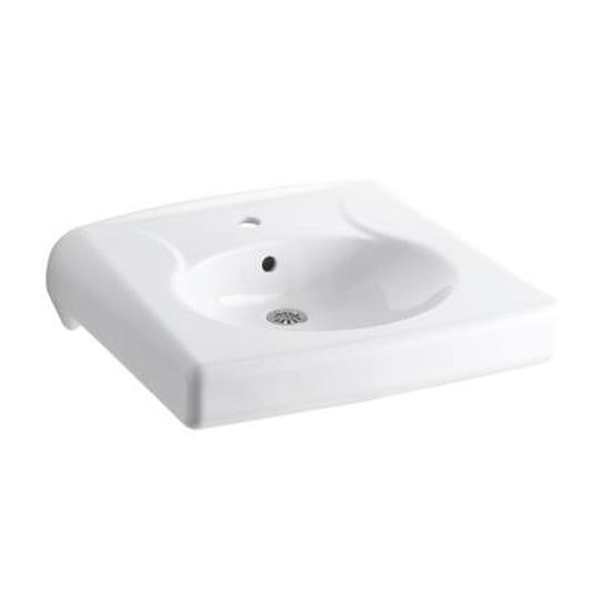 Kohler 1997-1-0 Brenham Wall-Mount Lavatory With Single-Hole Faucet Drilling Less Soap Dispenser Hole 1