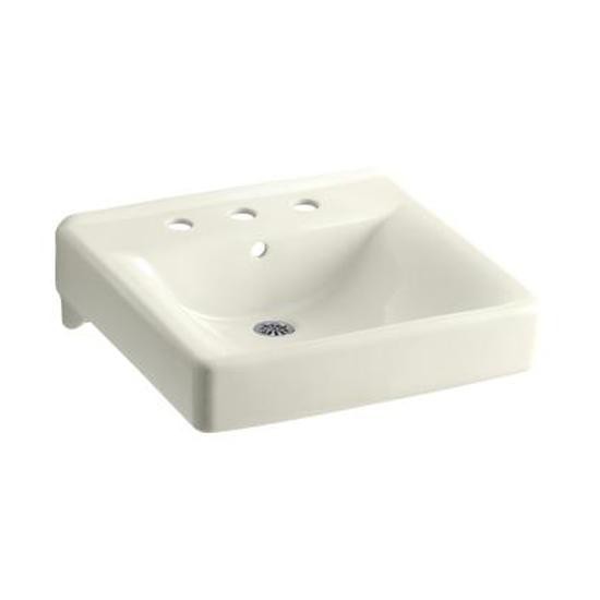 Kohler 2053-96 Soho 20 X 18 Wall-Mount/Concealed Arm Carrier Bathroom Sink With 8 Widespread Faucet Holes 1