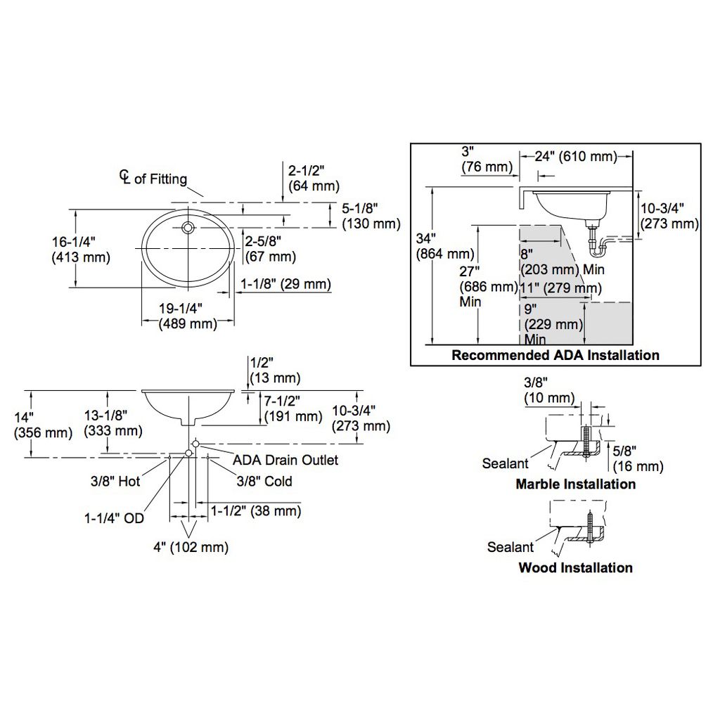 Kohler 2210-G-96 Caxton Oval 17 X 14 Under-Mount Bathroom Sink With Glazed Underside And Clamp Assembly 2