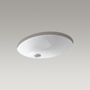 Kohler 2211-0 Caxton Oval 19 X 15 Under-Mount Bathroom Sink With Overflow And Clamp Assembly 1