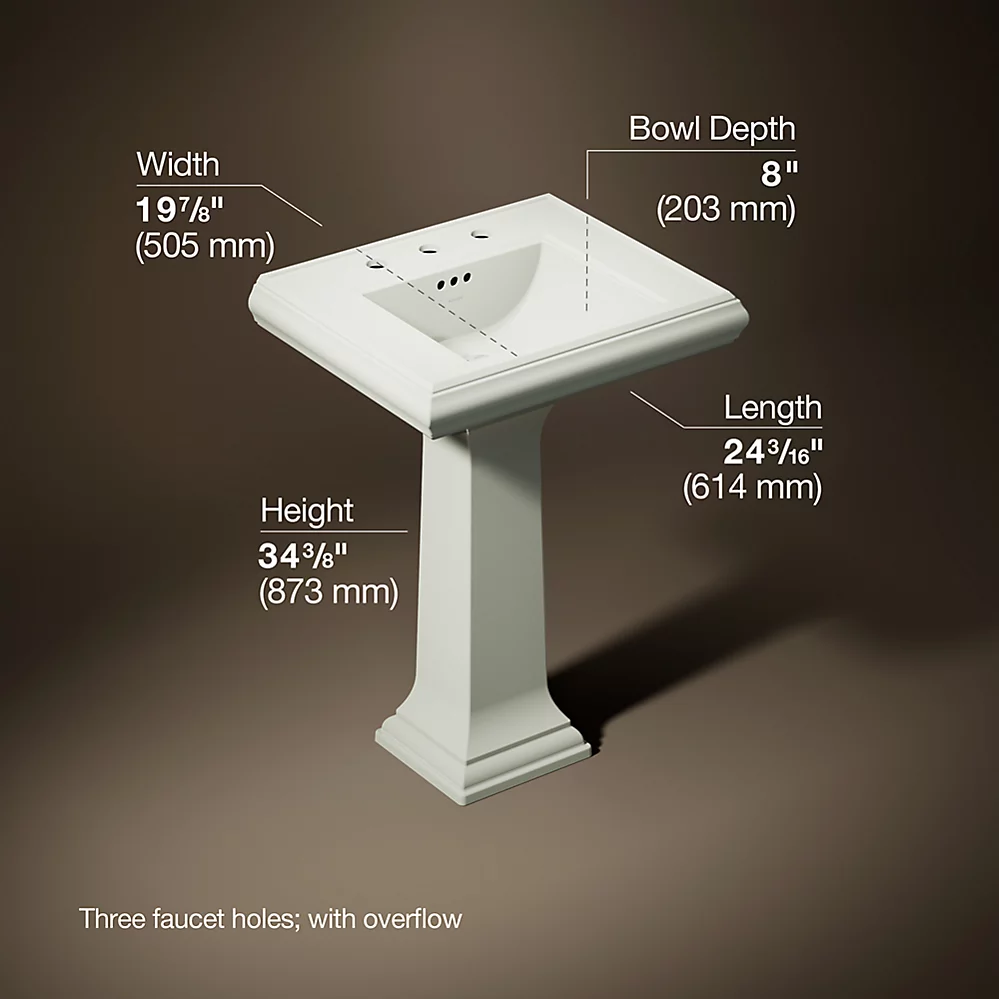 Kohler 2238-8-NY Memoirs Pedestal Lavatory With 8 Centers And Classic Design 2