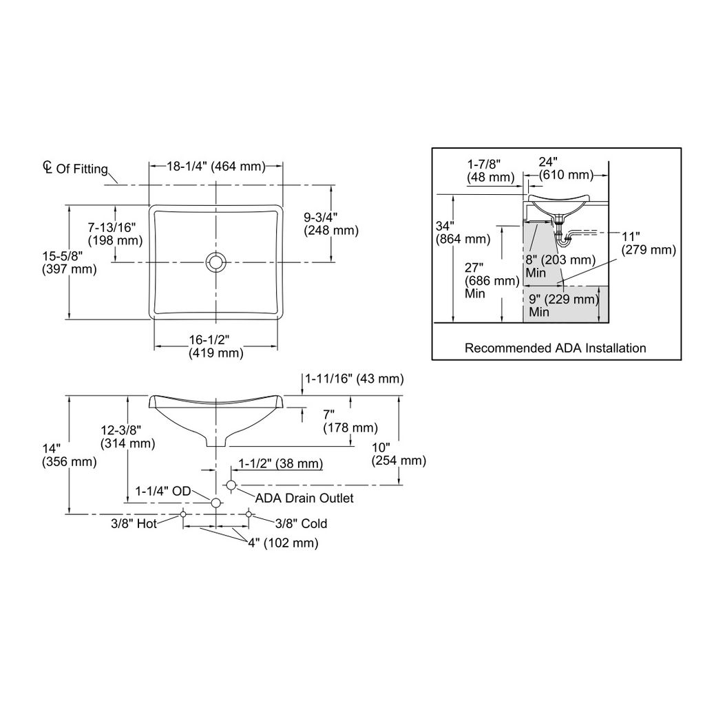 Kohler 2833-58 Demilav Wading Pool Bathroom Sink 2