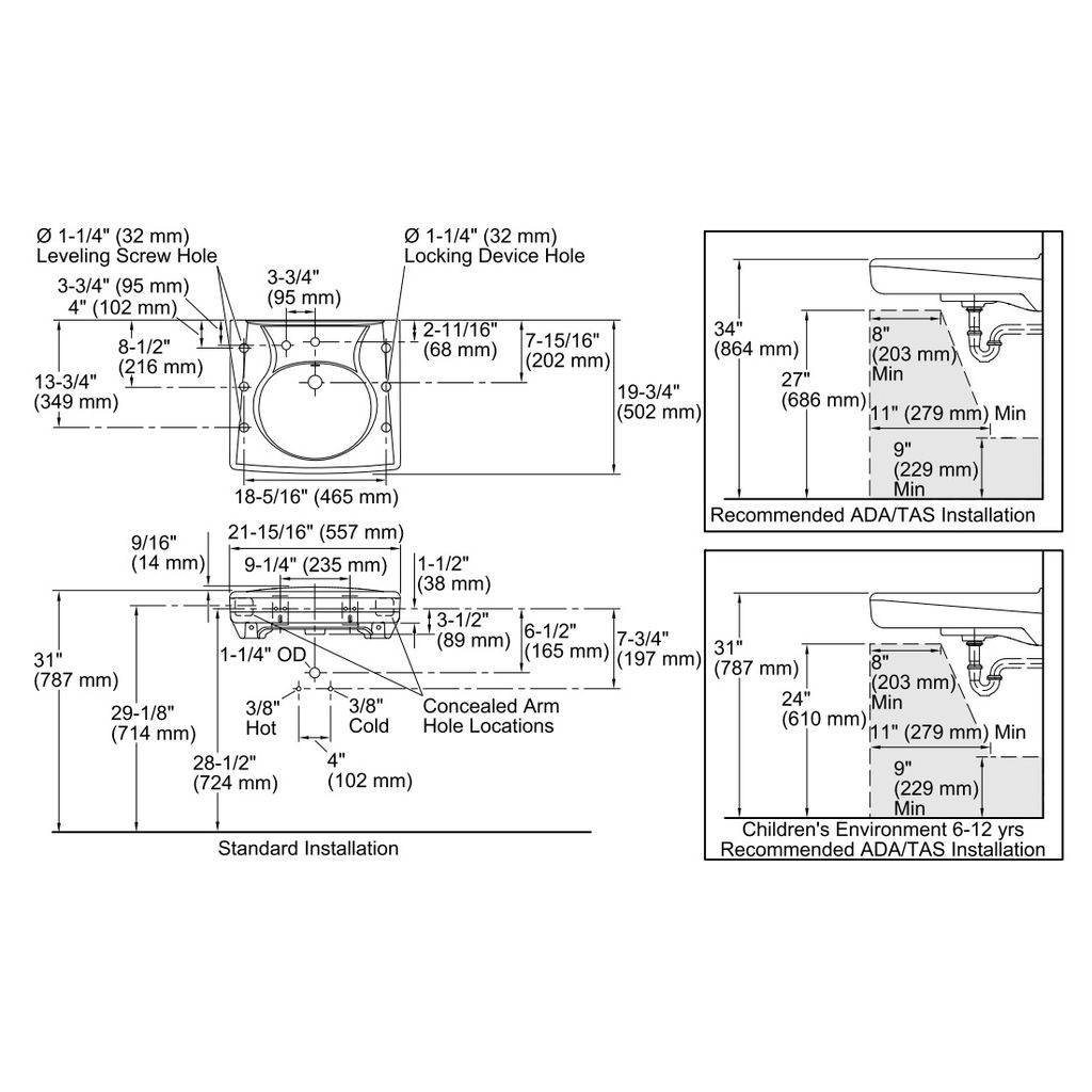 Kohler 1997-1L-0 Brenham Wall-Mount Lavatory With Single-Hole Faucet Drilling And Soap Dispenser Hole On The Left 2