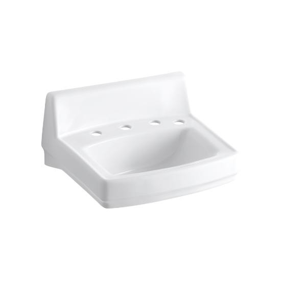 Kohler 2030-R-0 Greenwich 20-3/4 X 18-1/4 Wall-Mount/Concealed Arm Carrier Bathroom Sink With Widespread Faucet Holes And Right-Hand Soap Dispenser Hole 1