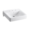 Kohler 2053-0 Soho 20 X 18 Wall-Mount/Concealed Arm Carrier Bathroom Sink With 8 Widespread Faucet Holes 1