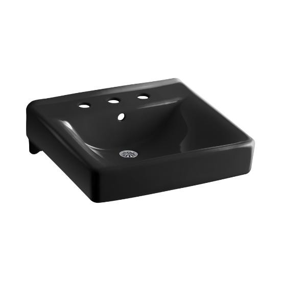 Kohler 2053-7 Soho 20 X 18 Wall-Mount/Concealed Arm Carrier Bathroom Sink With 8 Widespread Faucet Holes 1