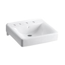Kohler 2053-L-0 Soho 20 X 18 Wall-Mount/Concealed Arm Carrier Bathroom Sink With 8 Widespread Faucet Holes And Left-Hand Soap Dispenser Hole 1