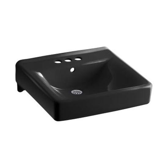 Kohler 2054-7 Soho 20 X 18 Wall-Mount/Concealed Arm Carrier Arm Bathroom Sink With 4 Centerset Faucet Holes 1