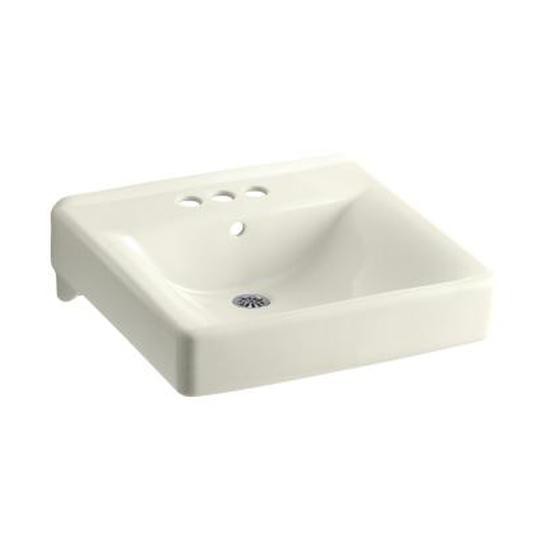 Kohler 2054-96 Soho 20 X 18 Wall-Mount/Concealed Arm Carrier Arm Bathroom Sink With 4 Centerset Faucet Holes 1