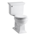Kohler 3933-0 Memoirs Stately Comfort Height Two-Piece Round-Front 1.28 Gpf Toilet With Aquapiston Flush Technology And Left-Hand Trip Lever 1