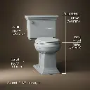 Kohler 3933-95 Memoirs Stately Comfort Height Two-Piece Round-Front 1.28 Gpf Toilet With Aquapiston Flush Technology And Left-Hand Trip Lever 1