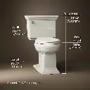 Kohler 3933-96 Memoirs Stately Comfort Height Two-Piece Round-Front 1.28 Gpf Toilet With Aquapiston Flush Technology And Left-Hand Trip Lever 1