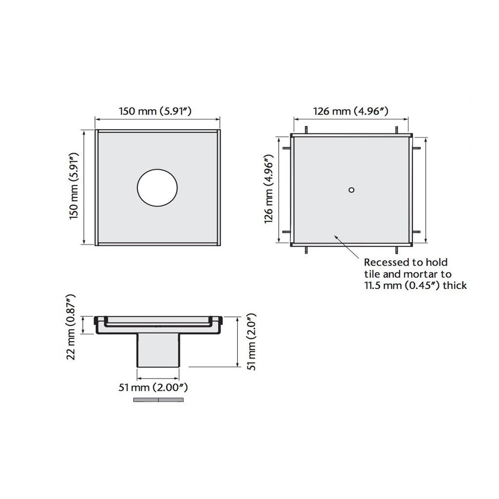 ACO 37229 All Stainless Steel Showerpoint Drain Tile Insert Non-Locking 2